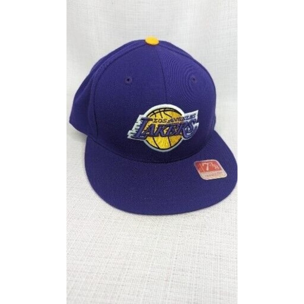 Mitchell & Ness Los Angeles LA Lakers Purple Fitted Hat Size 7 3/8‎ - NEW